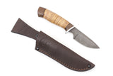 Russian Bulat, Laska, Hunting, Fixed, Damascus, Birch Bark