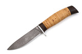 Russian Bulat, Nerpa 2, Fishing, Fixed, Damascus, Birch Bark