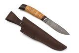 Russian Bulat, Nerpa 1, Fishing, Fixed, Damascus, Birch Bark