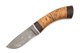 Russian Bulat, Desert, Hunting, Fixed, Damascus, Birch Bark