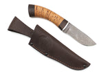 Russian Bulat, Desert, Hunting, Fixed, Damascus, Birch Bark