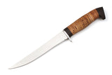 Russian Bulat, Osetr, Fishing, Flexible Fillet, Fixed, 65X13 Stainless, Birch Bark