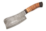 Russian Bulat, Chopper 1, Butcher, Cleaver, Damascus, Birch Bark