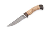 Russian Bulat, Ladoga, Hunting, Fixed, Damascus, Birch Bark