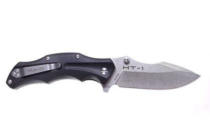 Mr. Blade Folding knife HT-1 - D2 Stonewash Steel - G10 BLACK Handle - Heavy Duty Tactical EDC