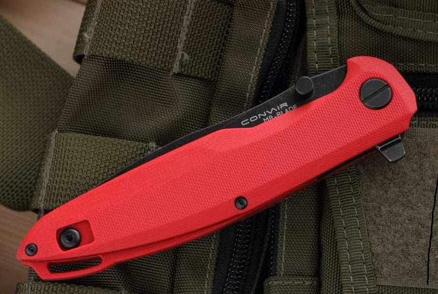 Mr. Blade Folding knife CONVAIR - D2 Steel - G10 RED Handle - Vicious Aggressive Design