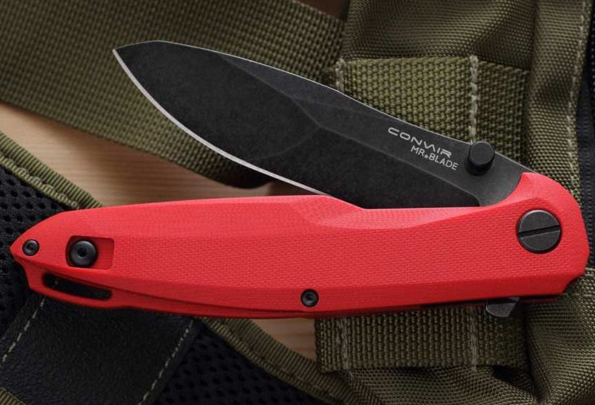 Mr. Blade Folding knife CONVAIR - D2 Steel - G10 RED Handle - Vicious Aggressive Design
